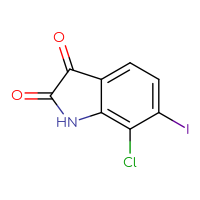 Chemical structure of 7-chloro-6-iodo-2,3-dihydro-1H-indole-2,3-dione - CSSB06365812722