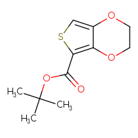 Chemical structure of tert-butyl 2H,3H-thieno[3,4-b][1,4]dioxine-5-carboxylate - CSSB14869067880