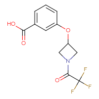 Chemical structure of 3-{[1-(2,2,2-trifluoroacetyl)azetidin-3-yl]oxy}benzoic acid - CSSB03496561696