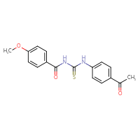 Chemical structure of 1-(4-acetylphenyl)-3-(4-methoxybenzoyl)thiourea - CSSB00020581152