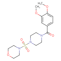 Chemical structure of 4-{[4-(3,4-dimethoxybenzoyl)piperazin-1-yl]sulfonyl}morpholine - CSSB00026966434