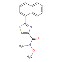 Chemical structure of N-methoxy-N-methyl-2-(naphthalen-1-yl)-1,3-thiazole-4-carboxamide - CSSB02059821041