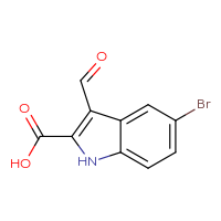 Chemical structure of 5-bromo-3-formyl-1H-indole-2-carboxylic acid - CSSB00010235288