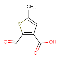 Chemical structure of 2-formyl-5-methylthiophene-3-carboxylic acid - CSSB00102699590