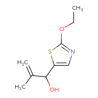 Chemical structure of 1-(2-ethoxy-1,3-thiazol-5-yl)-2-methylprop-2-en-1-ol - CSSB02495752699