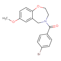 Chemical structure of 4-(4-bromobenzoyl)-7-methoxy-2,3,4,5-tetrahydro-1,4-benzoxazepine - CSSB02122011383