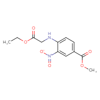Chemical structure of methyl 4-[(2-ethoxy-2-oxoethyl)amino]-3-nitrobenzoate - CSSB00020631617