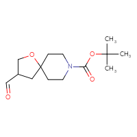 Chemical structure of tert-butyl 3-formyl-1-oxa-8-azaspiro[4.5]decane-8-carboxylate - CSSB20447621546
