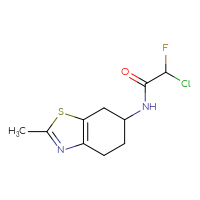 Chemical structure of 2-chloro-2-fluoro-N-(2-methyl-4,5,6,7-tetrahydro-1,3-benzothiazol-6-yl)acetamide - CSSB21332050817