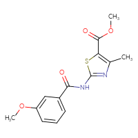 Chemical structure of methyl 2-(3-methoxybenzamido)-4-methyl-1,3-thiazole-5-carboxylate - CSSB00104547328