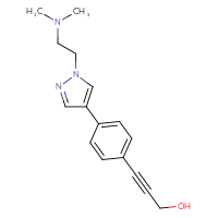 Chemical structure of 3-(4-{1-[2-(dimethylamino)ethyl]-1H-pyrazol-4-yl}phenyl)prop-2-yn-1-ol - CSSB06594684174