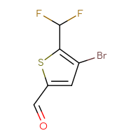 Chemical structure of 4-bromo-5-(difluoromethyl)thiophene-2-carbaldehyde - CSSB02125604977