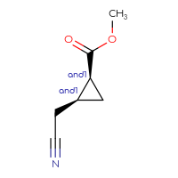 Chemical structure of rac-methyl (1R,2R)-2-(cyanomethyl)cyclopropane-1-carboxylate - CSSB21291563303