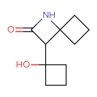 Chemical structure of 3-(1-hydroxycyclobutyl)-1-azaspiro[3.3]heptan-2-one - CSSB03552070073
