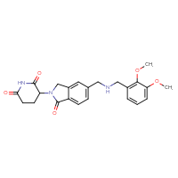 Chemical structure of 3-[5-({[(2,3-dimethoxyphenyl)methyl]amino}methyl)-1-oxo-2,3-dihydro-1H-isoindol-2-yl]piperidine-2,6-dione - CSSB06700996753