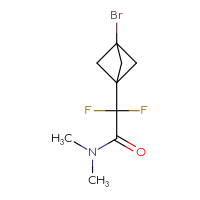 Chemical structure of 2-{3-bromobicyclo[1.1.1]pentan-1-yl}-2,2-difluoro-N,N-dimethylacetamide - CSSB07010310752