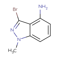 Chemical structure of 3-bromo-1-methyl-1H-indazol-4-amine - CSSB00010235561