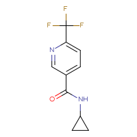 Chemical structure of N-cyclopropyl-6-(trifluoromethyl)pyridine-3-carboxamide - CSSB00000289378
