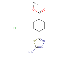 Chemical structure of methyl 4-(5-amino-1,3,4-thiadiazol-2-yl)cyclohexane-1-carboxylate hydrochloride - CSSB20963519415