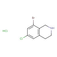 Chemical structure of 8-bromo-6-chloro-1,2,3,4-tetrahydroisoquinoline hydrochloride - CSSB21285254643