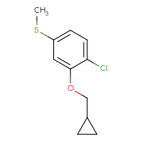 Chemical structure of 1-chloro-2-(cyclopropylmethoxy)-4-(methylsulfanyl)benzene - CSSB14982690224