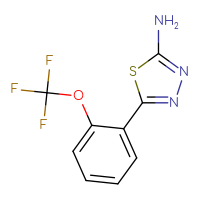Chemical structure of 5-[2-(trifluoromethoxy)phenyl]-1,3,4-thiadiazol-2-amine - CSSB00003658068
