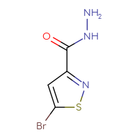 Chemical structure of 5-bromo-1,2-thiazole-3-carbohydrazide - CSSB00160483138