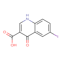 Chemical structure of 6-iodo-4-oxo-1,4-dihydroquinoline-3-carboxylic acid - CSSB00000743813
