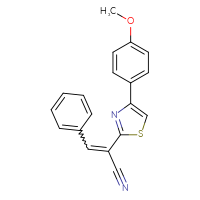 Chemical structure of 2-[4-(4-methoxyphenyl)-1,3-thiazol-2-yl]-3-phenylprop-2-enenitrile - CSSB00046192982