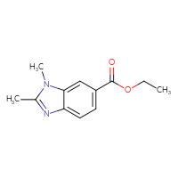 Chemical structure of ethyl 1,2-dimethyl-1H-1,3-benzodiazole-6-carboxylate - CSSB00025703487