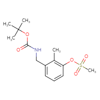 Chemical structure of tert-butyl N-{[3-(methanesulfonyloxy)-2-methylphenyl]methyl}carbamate - CSSB21432500141
