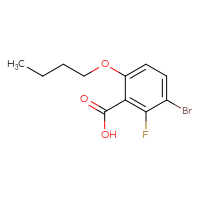 Chemical structure of 3-bromo-6-butoxy-2-fluorobenzoic acid - CSSB06447927494