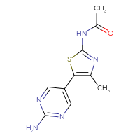 Chemical structure of N-[5-(2-aminopyrimidin-5-yl)-4-methyl-1,3-thiazol-2-yl]acetamide - CSSB21253046182