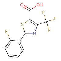 Chemical structure of 2-(2-fluorophenyl)-4-(trifluoromethyl)-1,3-thiazole-5-carboxylic acid - CSSB00004351999