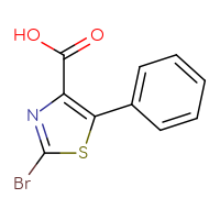 Chemical structure of 2-bromo-5-phenyl-1,3-thiazole-4-carboxylic acid - CSSB00013316045