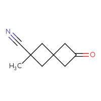 Chemical structure of 2-methyl-6-oxospiro[3.3]heptane-2-carbonitrile - CSSB07196854840