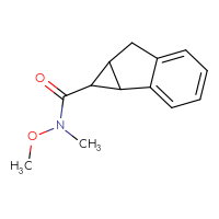 Chemical structure of N-methoxy-N-methyl-1H,1aH,6H,6aH-cyclopropa[a]indene-1-carboxamide - CSSB01992706501