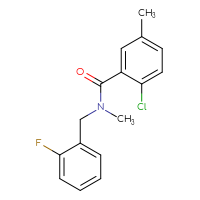 Chemical structure of 2-chloro-N-[(2-fluorophenyl)methyl]-N,5-dimethylbenzamide - CSSB02795816362