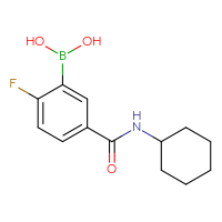 Chemical structure of [5-(cyclohexylcarbamoyl)-2-fluorophenyl]boronic acid - CSSB00000022333