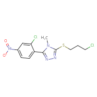 Chemical structure of 3-(2-chloro-4-nitrophenyl)-5-[(3-chloropropyl)sulfanyl]-4-methyl-4H-1,2,4-triazole - CSSB00020653914