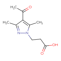 Chemical structure of 3-(4-acetyl-3,5-dimethyl-1H-pyrazol-1-yl)propanoic acid - CSSB00000023693