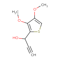 Chemical structure of 1-(3,4-dimethoxythiophen-2-yl)prop-2-yn-1-ol - CSSB20697462667