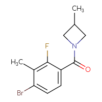 Chemical structure of 1-(4-bromo-2-fluoro-3-methylbenzoyl)-3-methylazetidine - CSSB00085072233