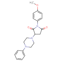 Chemical structure of 1-(4-methoxyphenyl)-3-(4-phenylpiperazin-1-yl)pyrrolidine-2,5-dione - CSSB00026470996