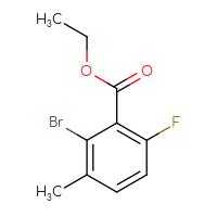 Chemical structure of ethyl 2-bromo-6-fluoro-3-methylbenzoate - CSSB00010741249