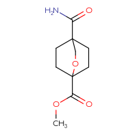 Chemical structure of methyl 4-carbamoyl-2-oxabicyclo[2.2.2]octane-1-carboxylate - CSSB15025107380