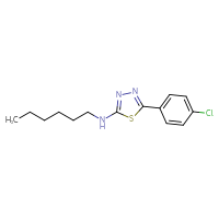 Chemical structure of 5-(4-chlorophenyl)-N-hexyl-1,3,4-thiadiazol-2-amine - CSSB00000681086