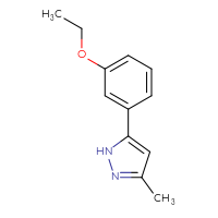 Chemical structure of 5-(3-ethoxyphenyl)-3-methyl-1H-pyrazole - CSSB01097725431