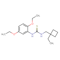 Chemical structure of 1-(2,5-diethoxyphenyl)-3-[(1-ethylcyclobutyl)methyl]thiourea - CSSB15683050799