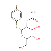 Chemical structure of N-{2-[(4-fluorophenyl)sulfanyl]-4,5-dihydroxy-6-(hydroxymethyl)oxan-3-yl}acetamide - CSSS00132917166